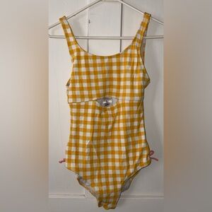 Girls Yellow and White Swimsuit size XL 14/16